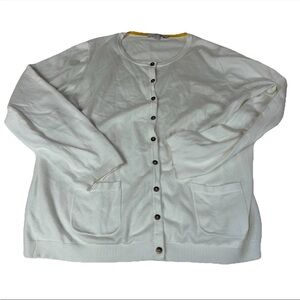 Boden Women’s Cardigan Sweater Size 14 Solid Off White Button Down #2034